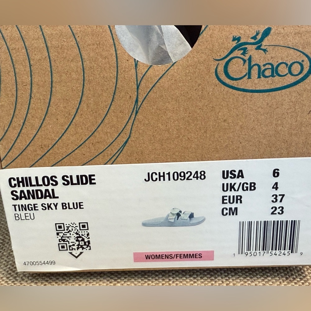 Chaco Women’s Chillos Slide Tinge Sky Blue NIB size 6 - Picture 6 of 8